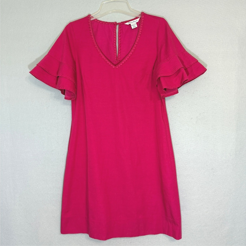 Tommy Bahama Lanailette Ruffle Sleeve‎ Women's Dress XXS Cotton Resort Tropical